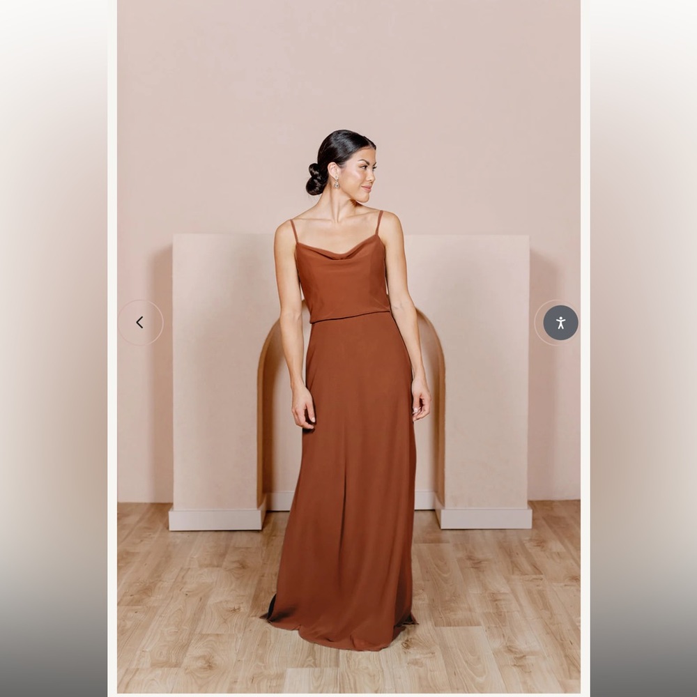 Skye Chiffon Dress in Rust